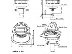 Crochet de levage + rotator hydraulique 3 tonnes