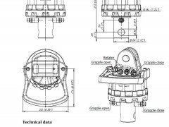 Crochet de levage + rotator hydraulique 5,5  tonnes