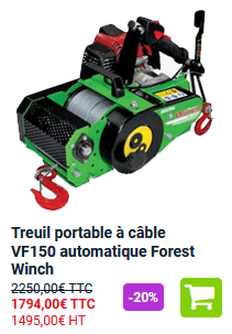  Treuil portable à câble VF150 automatique Forest Winch
